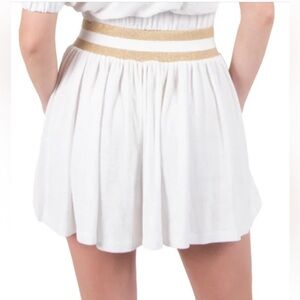 Emily McCarthy Swing Shorts XL Cream and Gold Mini NEW